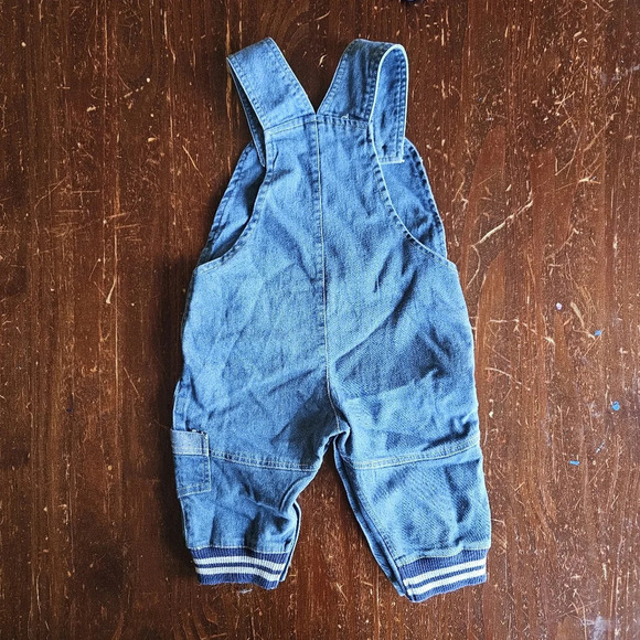 Puppy Overalls Striped Long Sleeve Shirt Outfit 12M - Picture 5 of 8